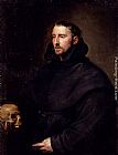 Portrait Of A Monk Of The Benedictine Order, Holding A Skull by Sir Antony van Dyck
